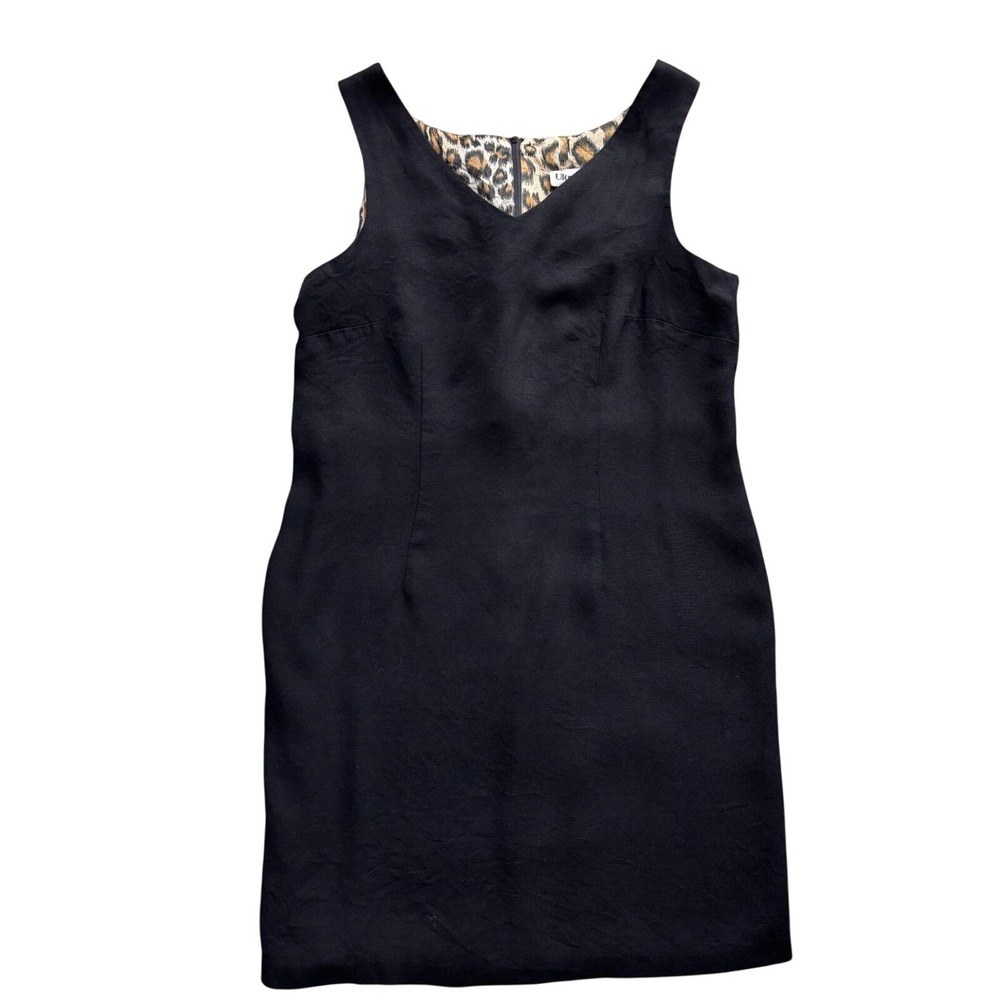 Ultra Dress New York Vintage Black Dress Leopard Lining Size 12 Made‎ in USA